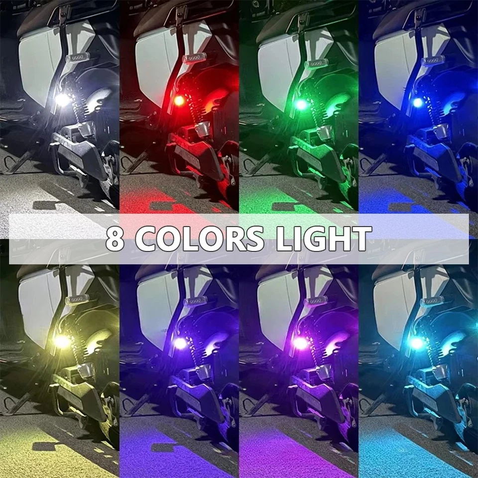 4/8 Pcs Wireless RGB LED Strobe Light W/ Remote Control For Car Bike Motorcycle - Image 2 of 4