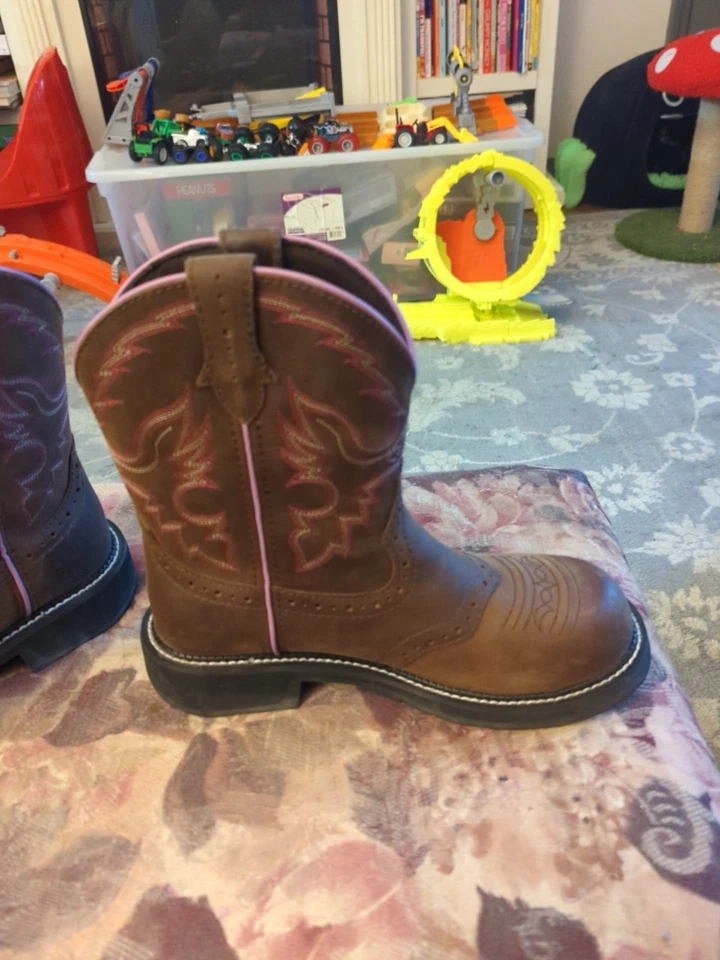 Botas de Trabajo Justin Wm’s Wanette Estilo Occidental Puntera de Acero Marrón Talla 8~ Usadas en Excelente Condición Foto 3 de 4