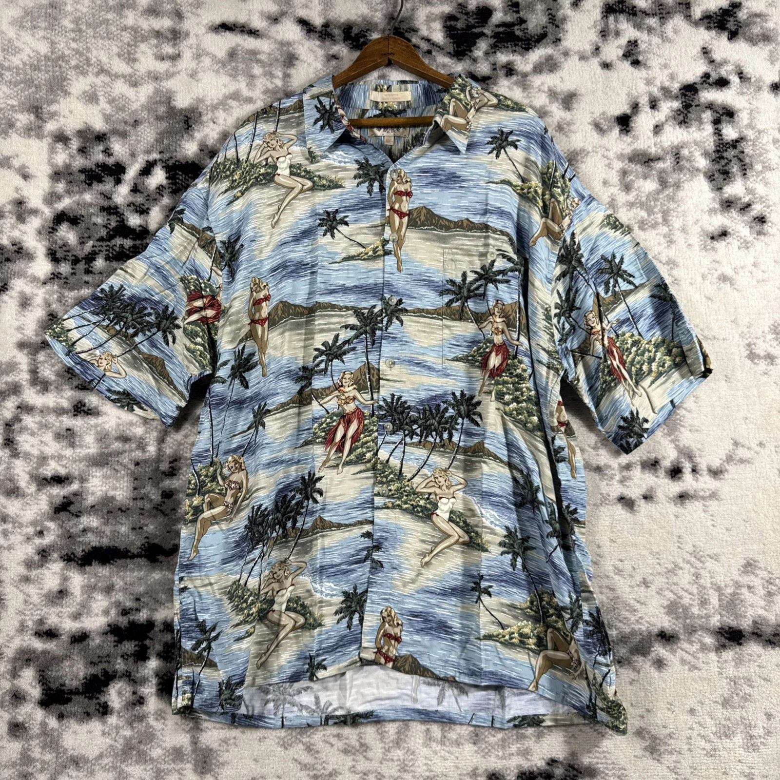 Campia Shirt Mens XXL Lighthouse Coastal Button Up Casual Beach Vacation