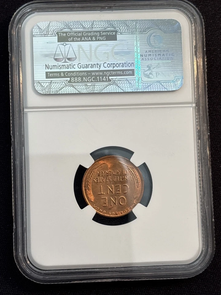 1954 S Wheat Cent NGC MS65RD - Image 2 of 2