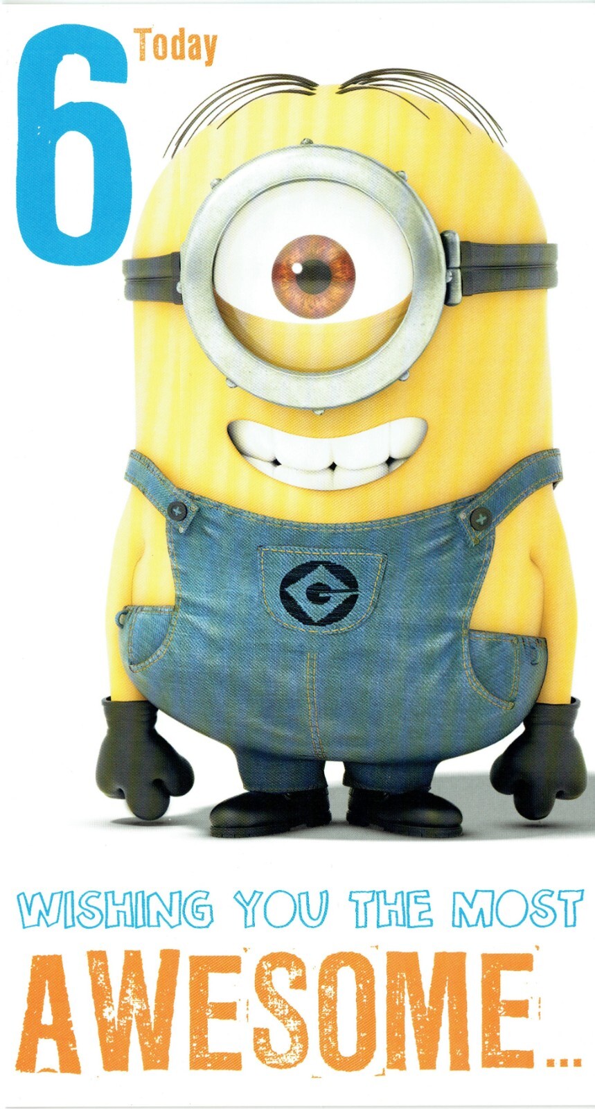 6th BIRTHDAY CARD official DESPICABLE ME Design Great Graphics inside and out