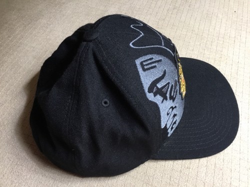 Chicago Blackhawks Logo w/Gray Shadow Logo Black Zephyr SnapBack Hat USED - Picture 3 of 7