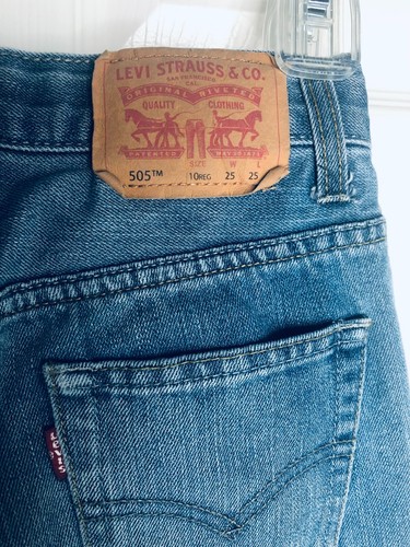 Levi's Jeans Size 10 Reg 505 Boys Pants Denim Levis Medium Wash 25” X 25” - Picture 3 of 5