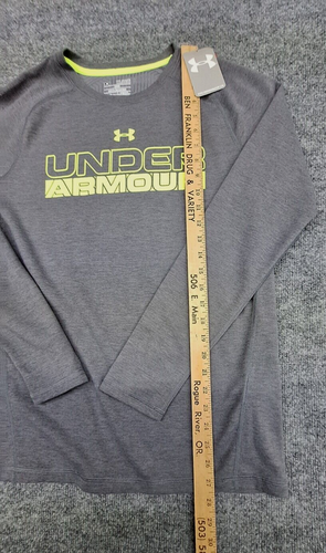 Under Armour Youth Boys YXL Grey Loose ColdGear Infrared Long Sleeve T-Shirt NWT - Picture 2 of 8