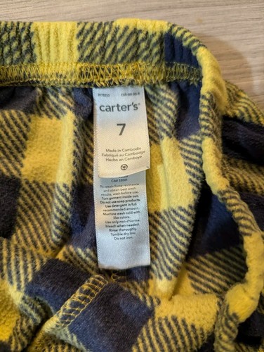 Carter's Size 7 Pajamas Set - Plaid Bear 'Time To Hibernate' - EUC - Picture 5 of 13