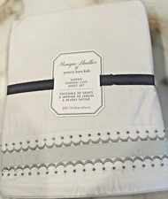 Monique Lhuillier and Pottery Barn Sateen Garden Cuff Sheet Set Full Brand New