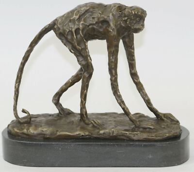 Vintage Schwer Groß Guss Messing Bronze Statue Figur Affe Skulptur 14 Pfund