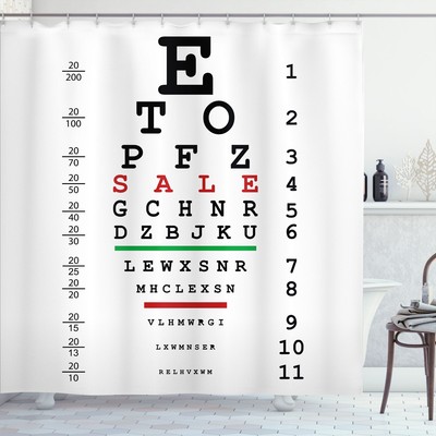Augendiagramm Duschvorhang Optical Eye Test Control