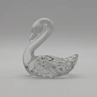 Vintage FENTON  Clear Glass SWAN FIGURINE    4” H X 3.75” L