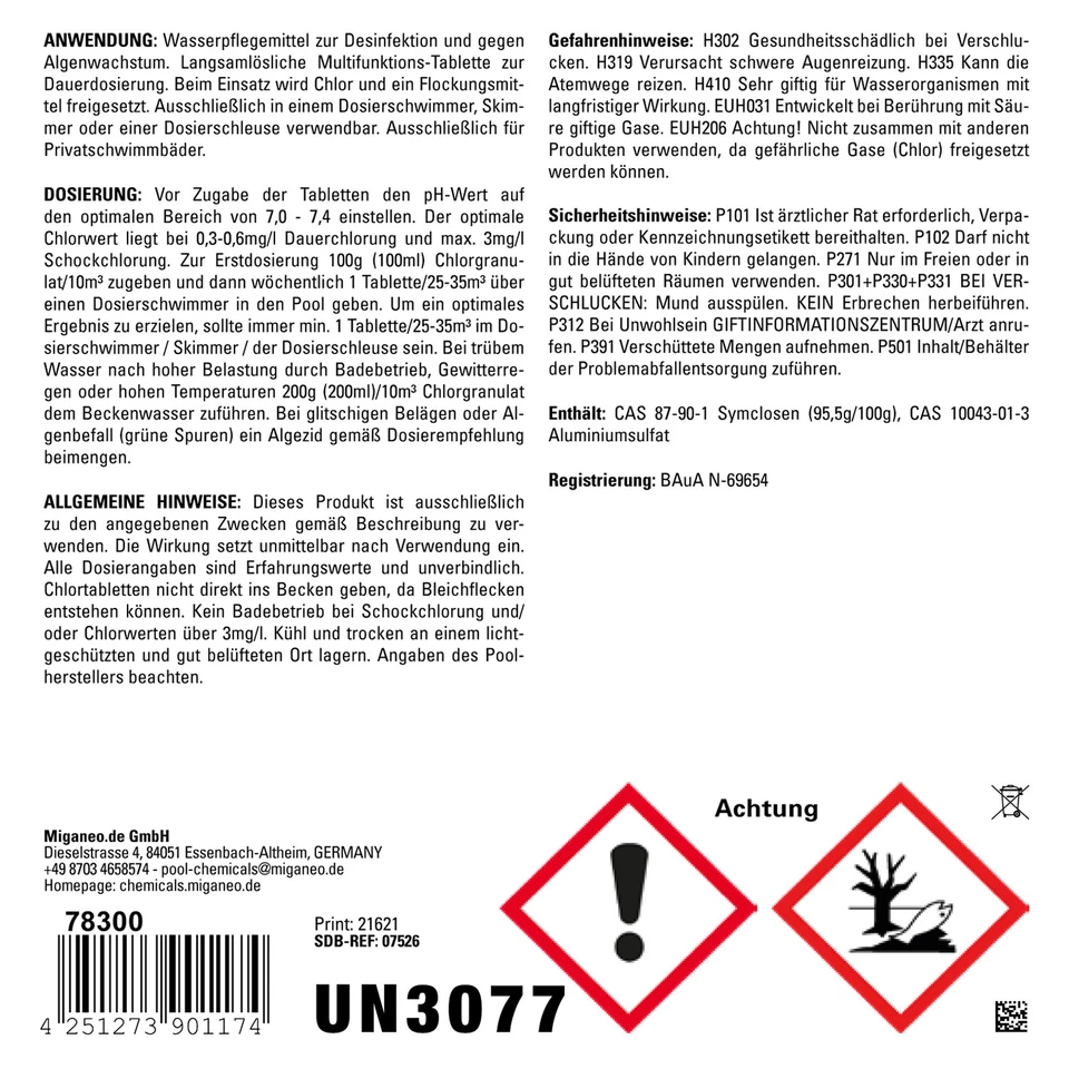 5kg Tabs 200g Multitabs für Pool Chlortabs Chlortabletten Quattrotabs Chlor PH - Bild 3 von 4