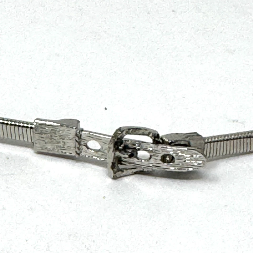 Vintage 80s Silver Stretch Belt Snake Chain With Buckle Women’s Small 25”-26” - Image 2 of 3