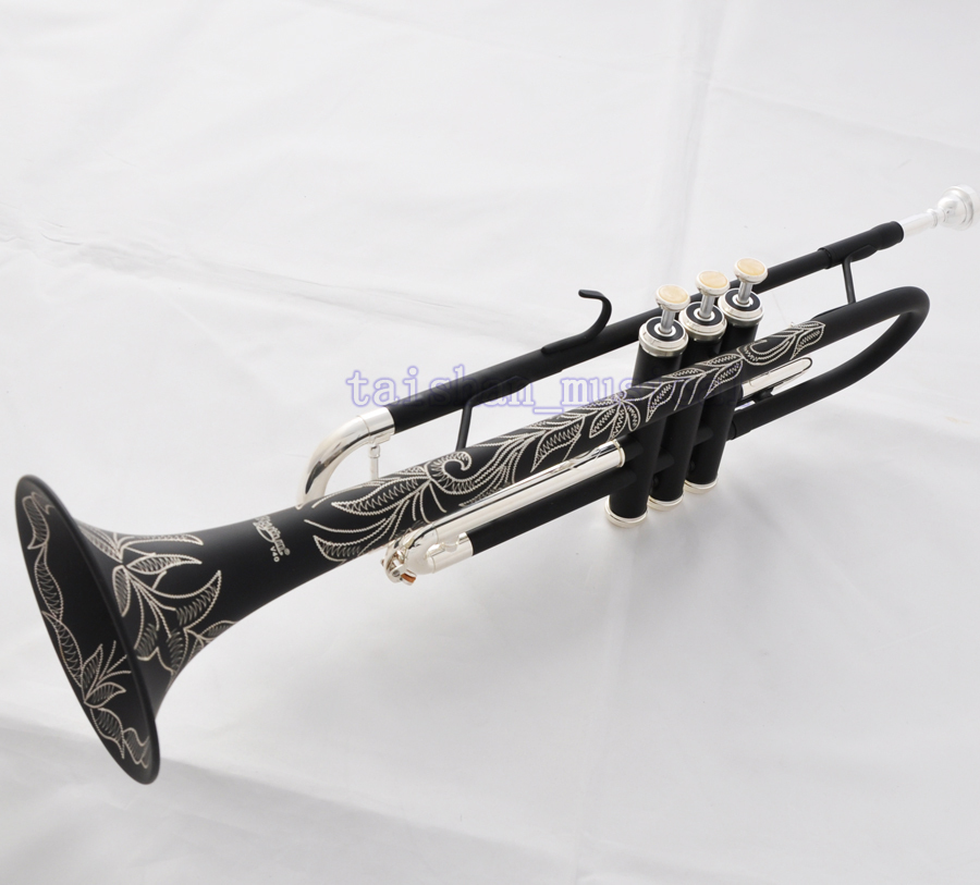 NEW Matt Black Silver Trumpet Bb Horn With Monel Valve Full Hand