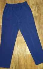 St. John Casual Pant-Elastic Waist-Size Small Navy Blue