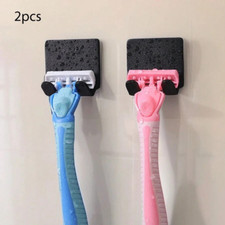 2pcs Adhesive Razor Holder Wall Mounted Bathroom for Shower Hook Rack Shaver