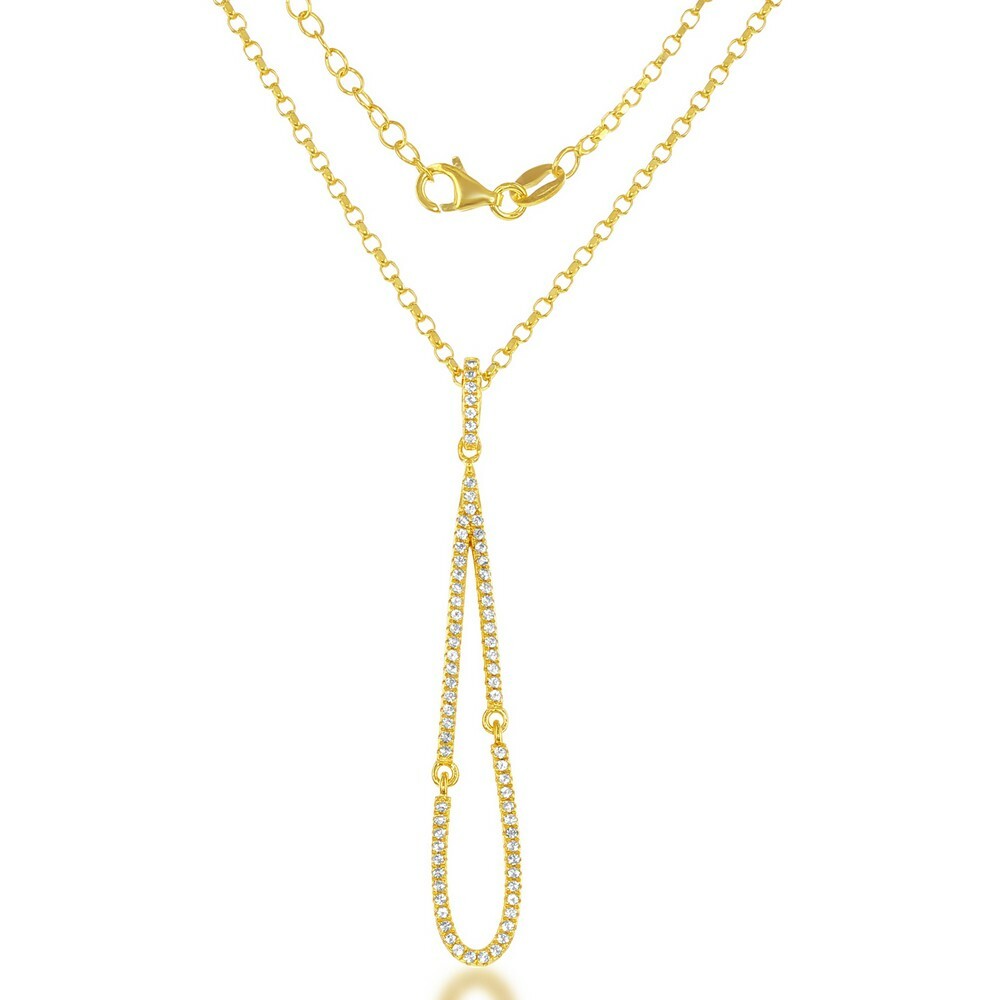 Женское колье из стерлингового серебра с позолоченной каплей Белого Топаза 17590₽