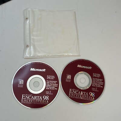 Microsoft Encarta 98 Encyclopedia 2 Cd-Rom Disc