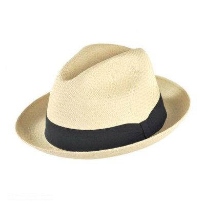 Jaxon Hats Panama Straw Trilby Fedora Hat