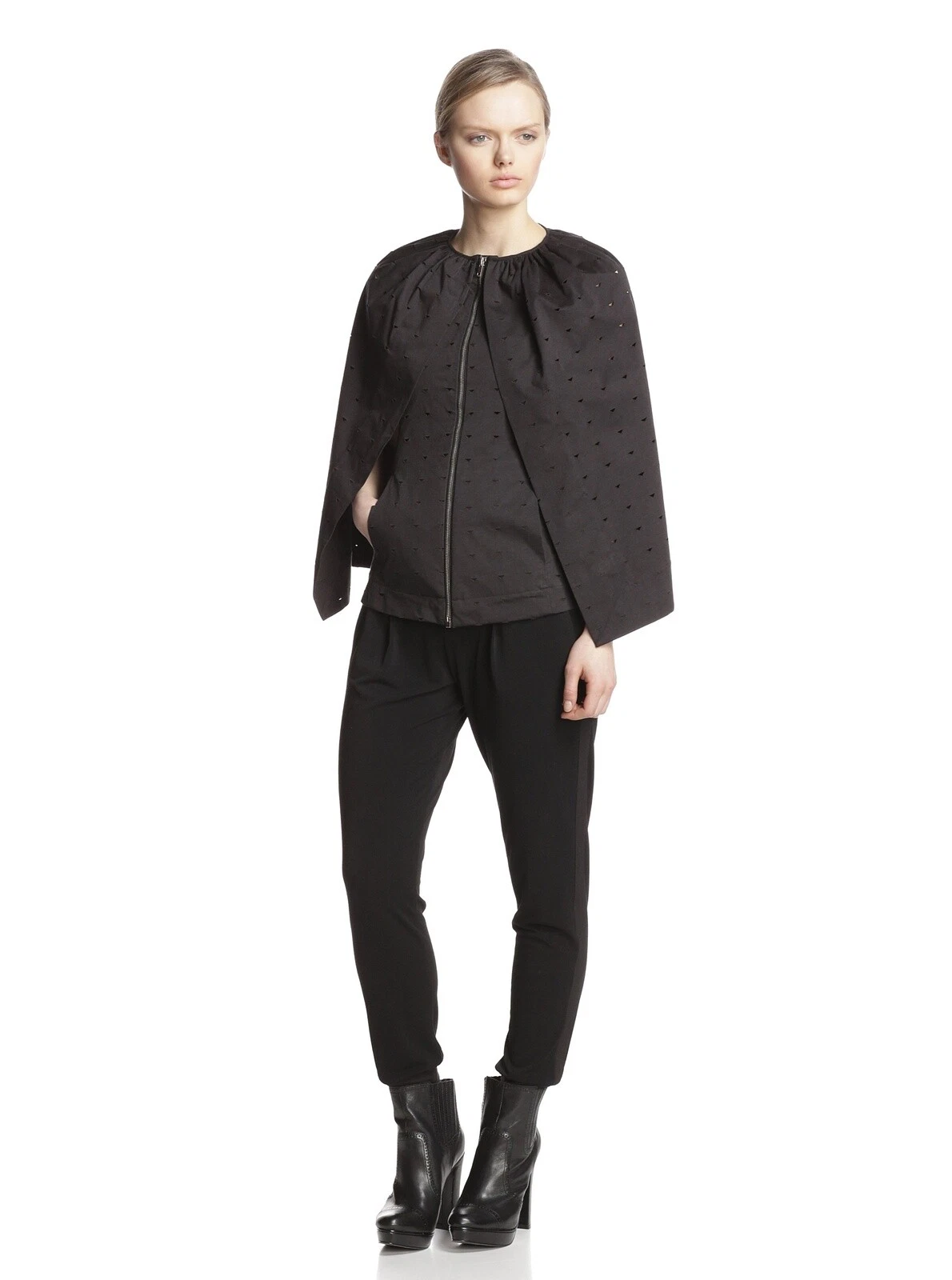 Giacca mantello donna Rick Owens Lilies nera taglia 42 IT 6 US