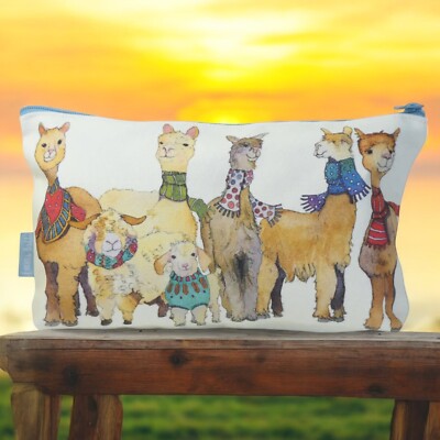 Reißverschlusstasche ''alpacas & friends'' Design Strick & Nähen Aufbewahrung