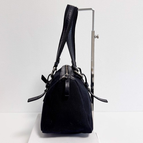 Bolso de hombro SAINT LAURENT Yves Saint Laurent Kahala de lona negra - Imagen 5 de 21