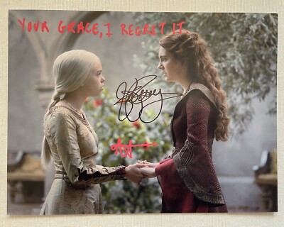 MILLY ALCOCK & EMILY CAREY 8x11 HOUSE OF THE DRAGON SIGNED FOTO