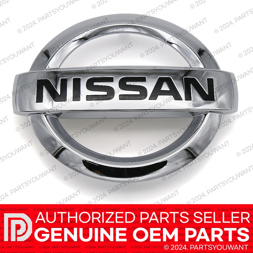 Logotipo emblema grade frontal original Nissan 14-19 Versa Note fabricante de equipamento original 62890-3VA0A - Imagem 2 de 3