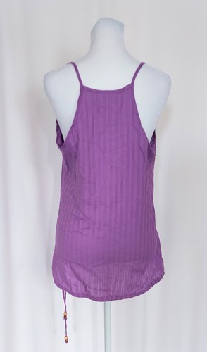 l.e.i. Spaghetti Strap Ruffle Vintage Tank Top Purple Size XL - Picture 4 of 7