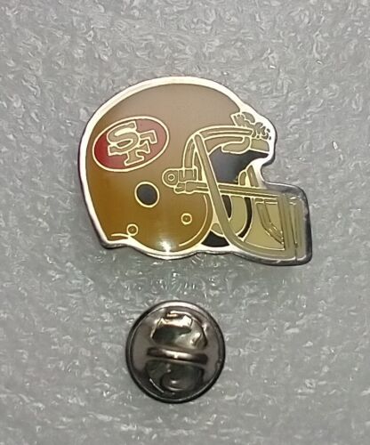 San Francisco 49ers Football Helmet Pinback Lapel Hat Pin Red Gold 1-1/16" NFL