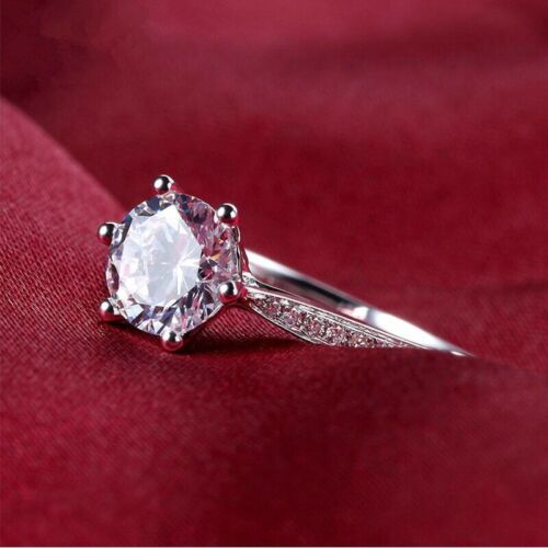 2 Ct Round  Cut Simulated Diamond Solitary Engagement Ring 14K White Gold  Over - Picture 1 of 7