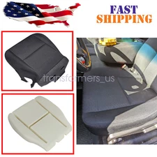 For 07-14 Chevy GMC Sierra 1500 Driver Bottom Cloth Seat Cover Black & Foam Pad