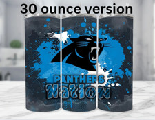 Carolina Panthers Nation NFL Football Stainless Steel Tumbler - 30 Oz Ink Blot