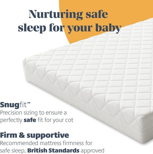 COT BED BABY TODDLER QUILTED MATTRESS WATERPROOF BREATHABLE COMFORT BABY SLEEP - Picture 3 of 7