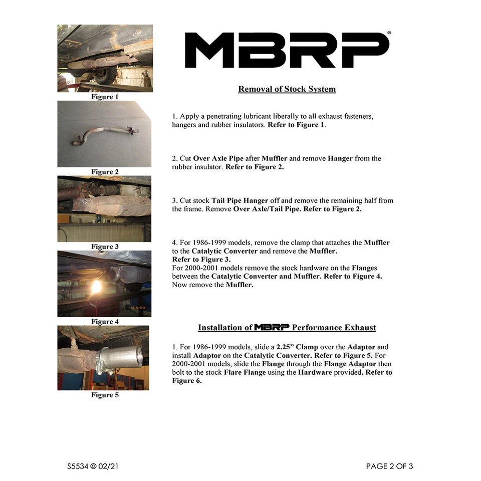 Escape trasero MBRP S5534AL Armor Lite acero gato para Jeep Cherokee 1987-2001 4,0 L Foto 4 de 4