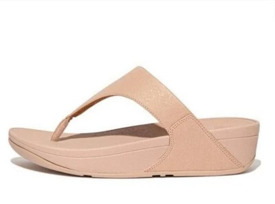 £60 WOMENS FITFLOP LULU SHIMMER BEIGE SIZE 9 43 TONING FLIP FLOPS SANDALS BNWB - Image 1 of 4