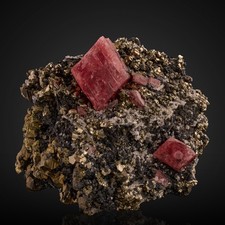 Rhodochrosite, Pyrite - Sweet Home Mine - Alma, Park County, Colorado