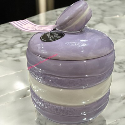 Pastel Purple Macaroon Pastry, Ceramic Cookie Jar Kitchen Canister New 6.5 