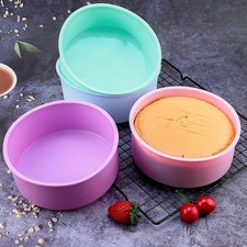 4/6/8/10 inch Silicone Round Cake Pan Tins Non-stick Baking Mould Bakeware Tray