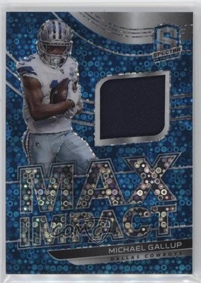 2021 Panini Spectra Max Impact Neon Blue Prizm 49/60 Michael Gallup #MI-MG 2a9