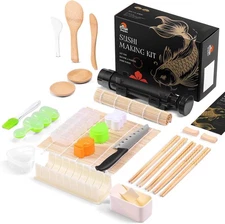 Sushi Making Kit - 27 Piece Professional Sushi Set with Bazooka Roller, Bamboo M