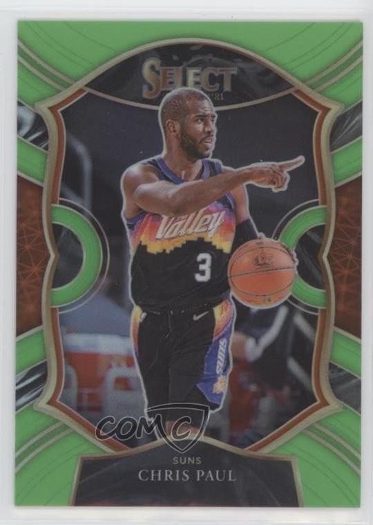 2020-21 Panini Select Concourse Neon Green Prizm 7/75 Chris Paul #10 0t30