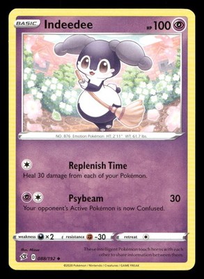 Indeedee Uncommon SWSH02: Rebel Clash 088/192 NM