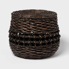 LRG Floor Chocolate Basket with Lid - Threshold