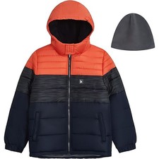 London Fog Boys' Heavyweight Puffer Jacket with Soft-Lined Hood and