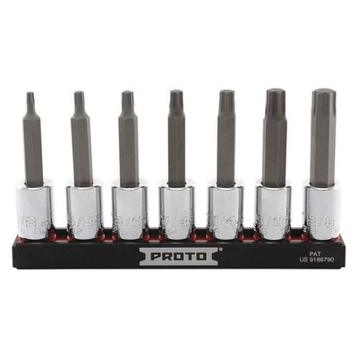 PROTO J4990R7SAE Socket Bit Set,,3/8'' Drive,7 Pieces 56JT35