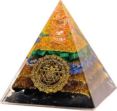Tourmaline Orgone Pyramid Charged for Wealth, Happiness, and Good Fortune, Genui
