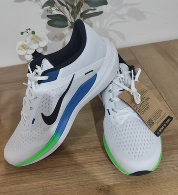 Nike Air Winflo 10 Herren UK 12 Weiß Schwarz Blau DV4022-103