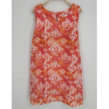 Escape by Habitat Sleeveless Shift Dress XL Pink Orange Abstract Boho Resort
