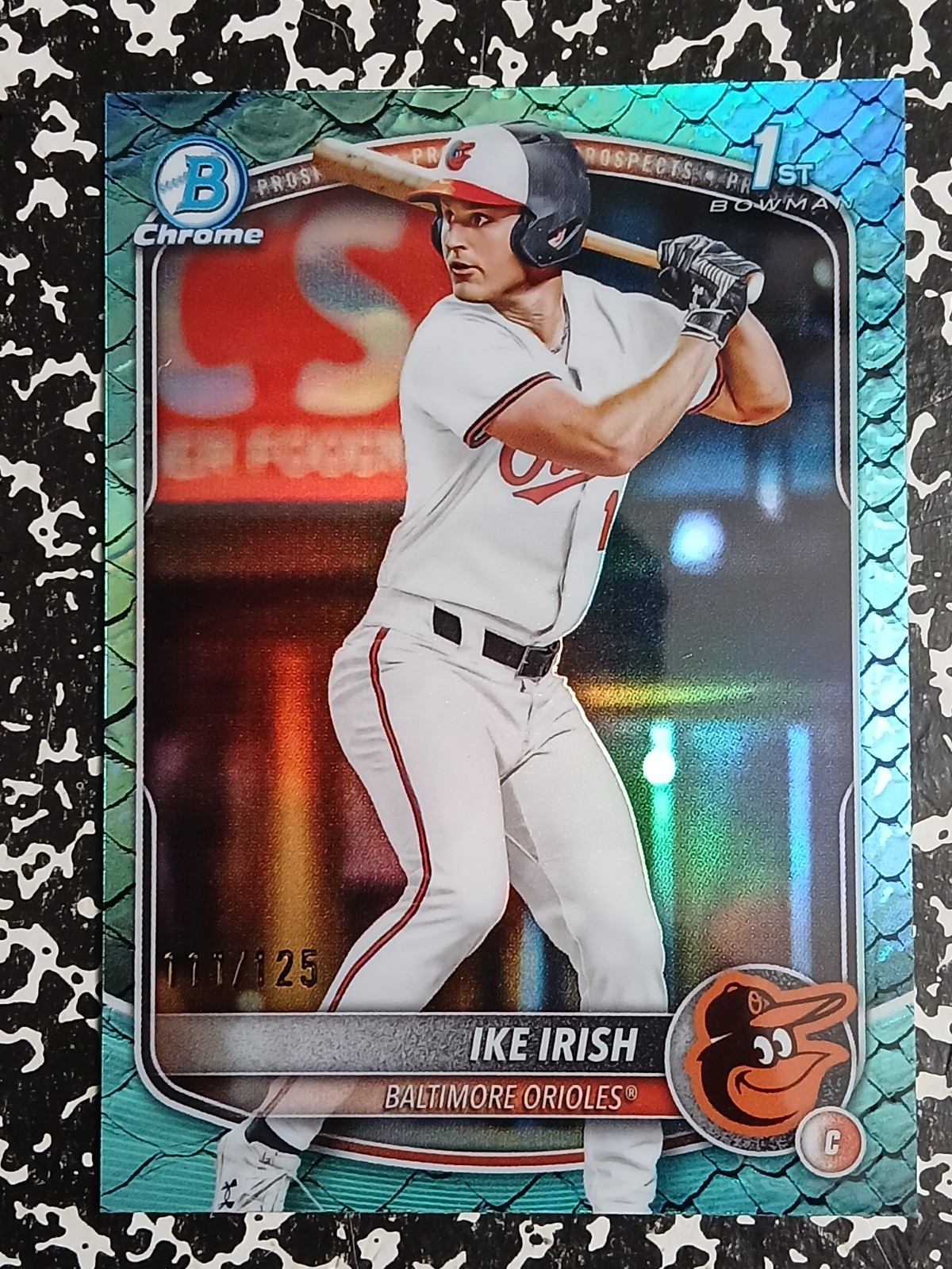 🐲IKE IRISH RC🐲2025 Bowman Draft Chrome 1st True AQUA Reptilian REFRACTOR #/125