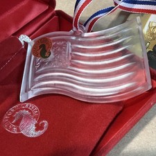 WATERFORD Crystal US Flag Christmas Ornament - New in Original Box Very Rare
