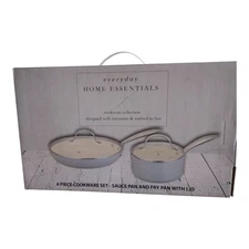 Everyday Home Essentials 4 Piece Cookware Set Sauce Pan And Fry Pan With Lids